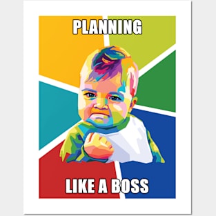 Kids Meme Like a Boss Pop Art Posters and Art